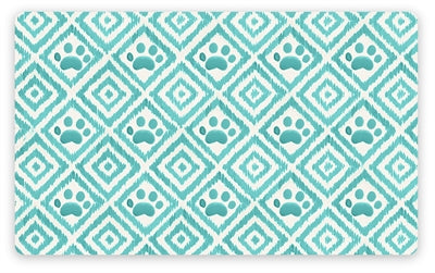 Tarhong placemat Paw ikat turkizna modra