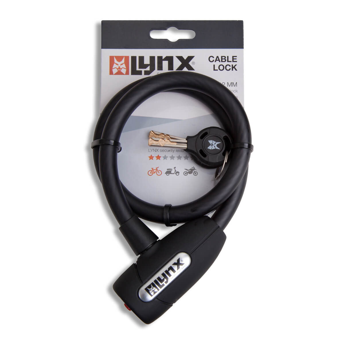 Lynx Cable Lock 60 cm - kaljeno jeklo, samodejno povezavo, vključno z 2 tipkami