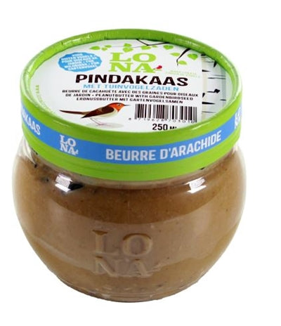 Lona peanut butter with garden bird seeds