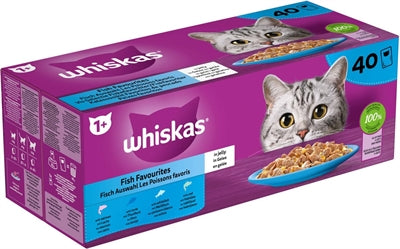 Whiskas Multipack Cash Selezione di pesci per adulti in gelei