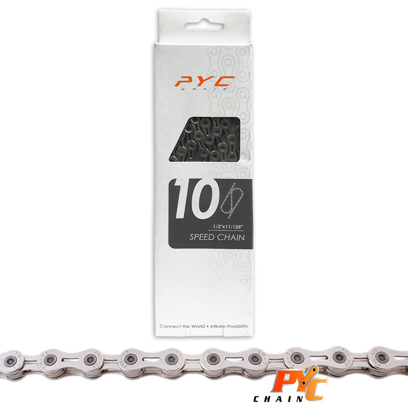 Premium Pyc Bicycle Chain - Slitesterk, lett, 10 -hastighet, Shimano Campagnolo Sram, 116 lenker