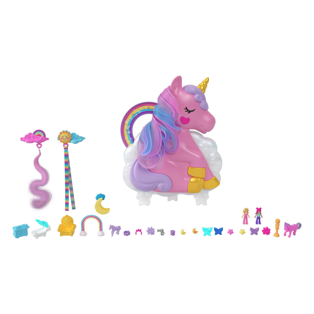 Mattel Polly Pocket Salon Van de Regenboog Unicorn