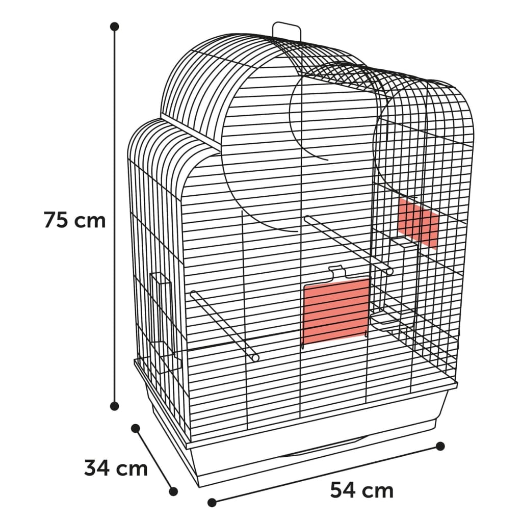 Flamingo Flamingo Shotet Cage Worker 1 54x34x75 cm Metallic Taupe