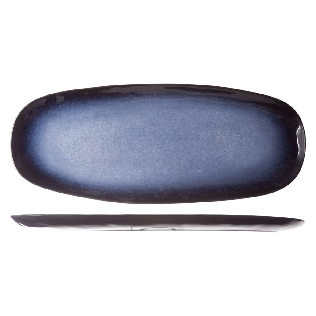 Gemütliche trendige, gemütliche trendige Teller Sapphire 4 ST Long 36,5 x 15 cm Saphirblau