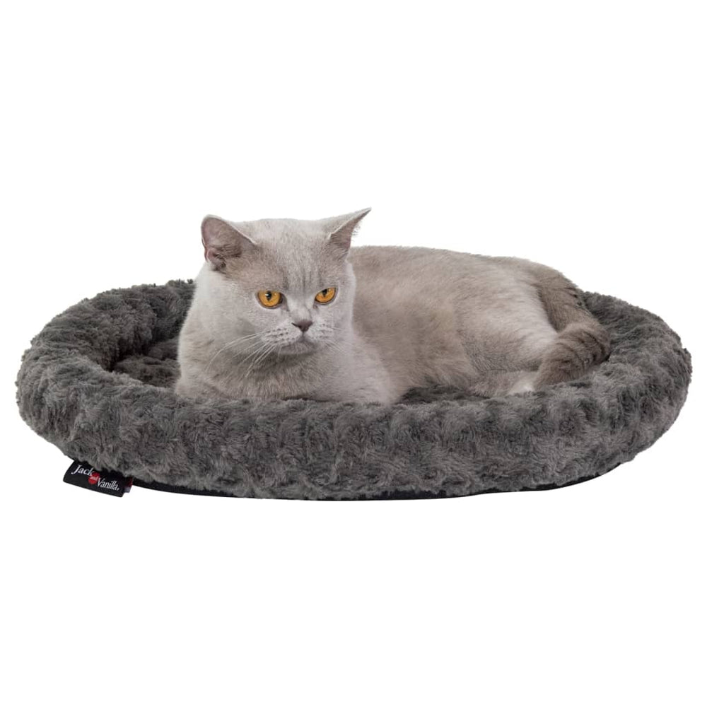 Jack und Vanille -Jack und Vanille -Haustierkorb Softy XS 45x40x7 cm Rosette grau
