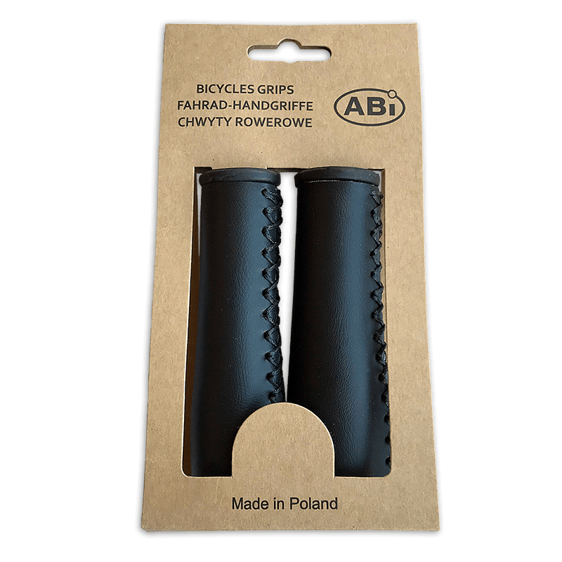 ABI Art Leder Fahrradgriffe 135 mm schwarz