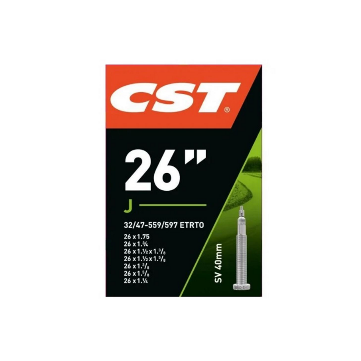 CST Innenrohr 26 x1.75-1 1 4 Etro 32 47-559 597, Ventil: Presta French 40 mm