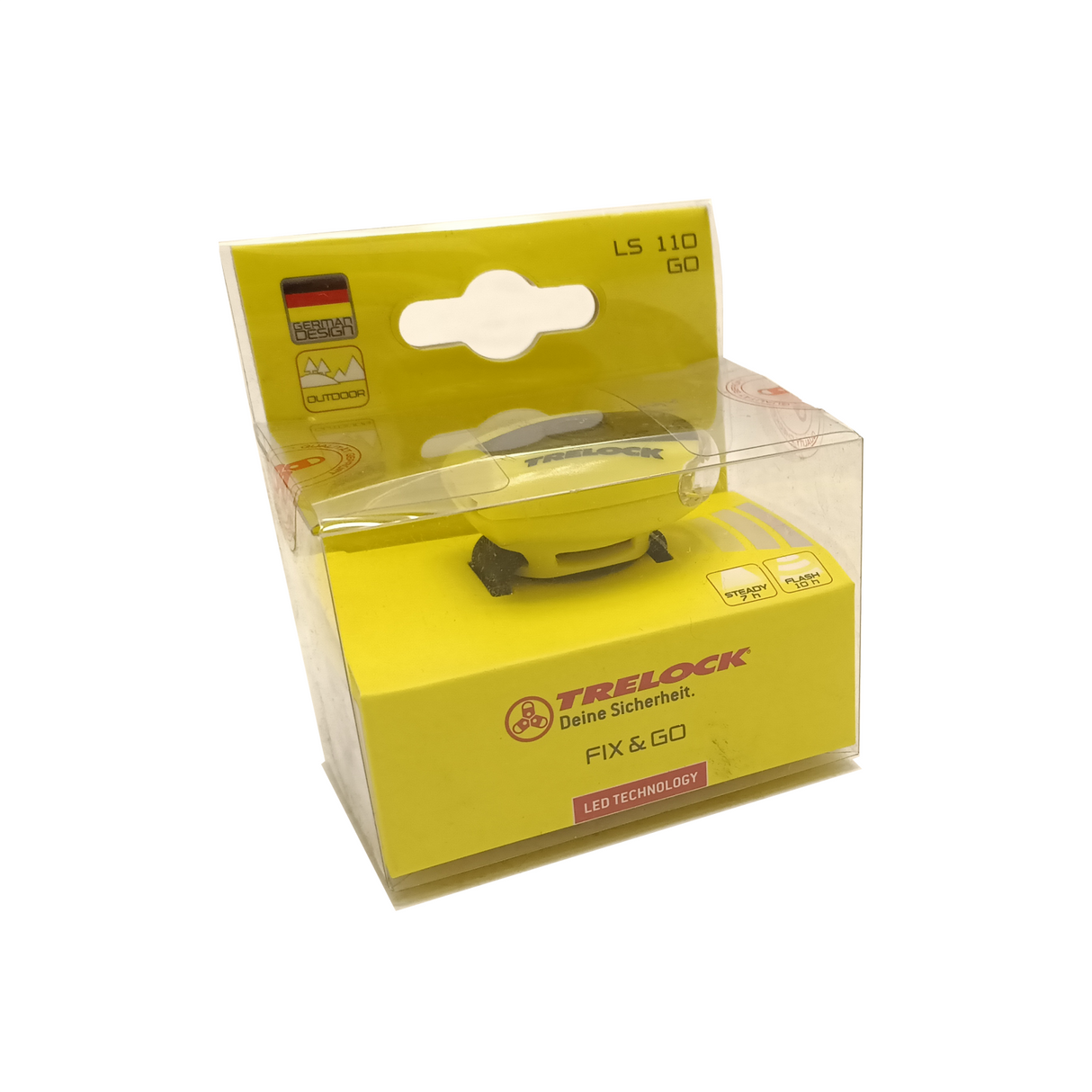 Trelock a mené ls 110 Go pour. Y compris 2x batteries CR2032, jaune