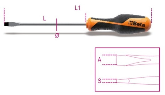 Beta 1260 Cacciavite slot 1.2x6.5x150