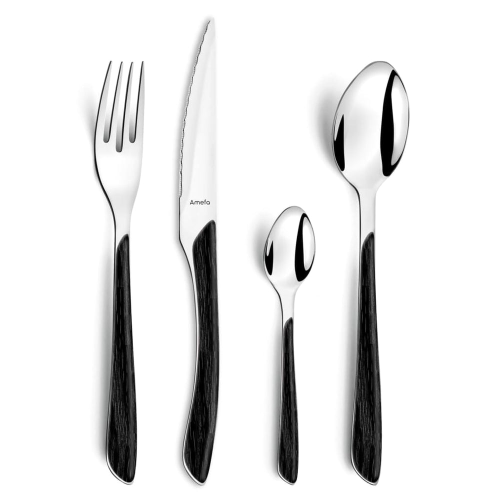 AMEFA AMEFA 16-teilige Besteck Set Eclat Nature Schwarzes Holz
