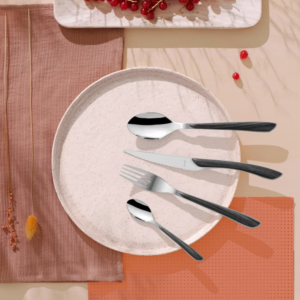 AMEFA AMEFA 16-teilige Besteck Set Eclat Nature Schwarzes Holz