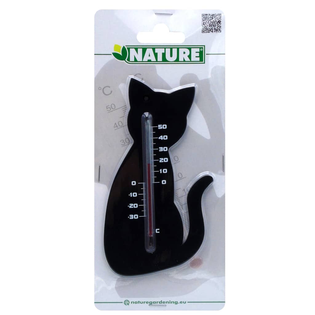 Natur Natur Wandthermometer Katze schwarz