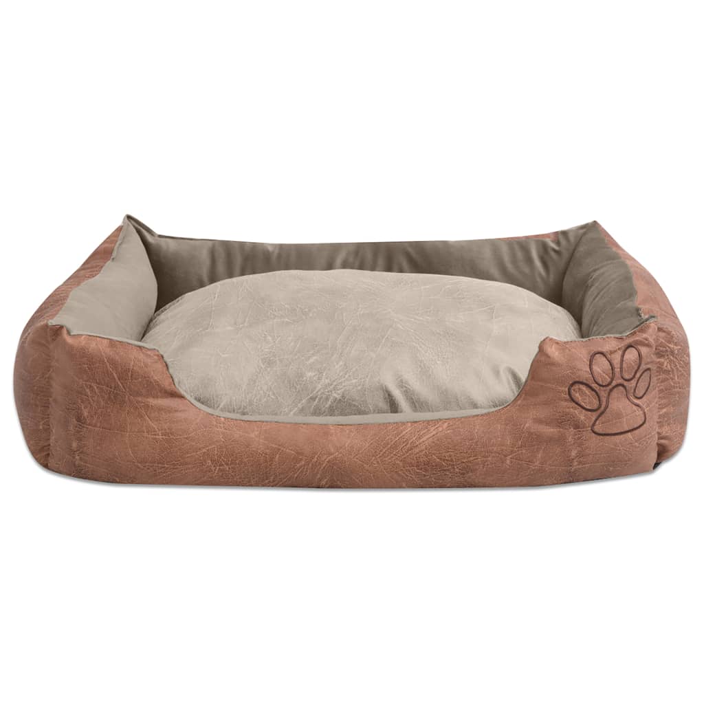 Vidaxl Hundebett küsst Pu-Art Ledergröße l Beige