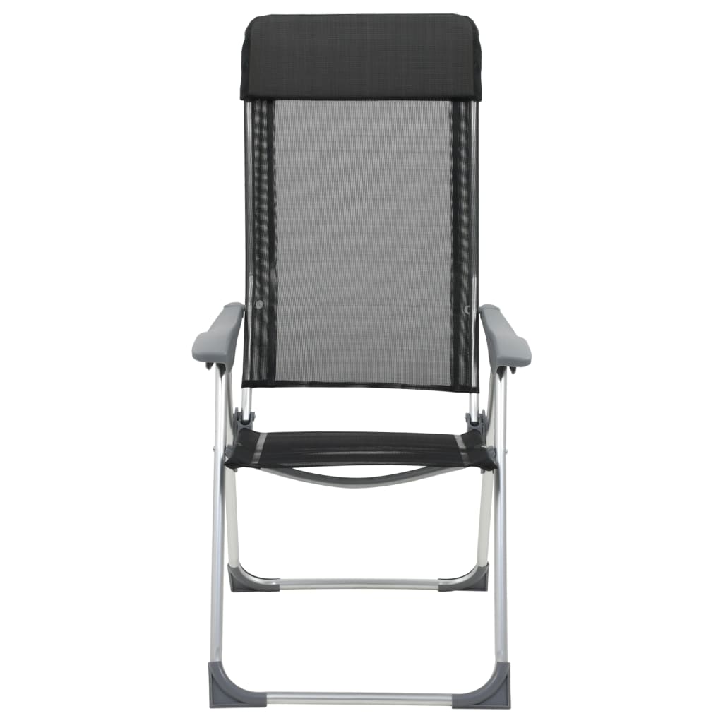 Vidaxl Campingstühle faltbare Aluminiumschwarz 2 Sts