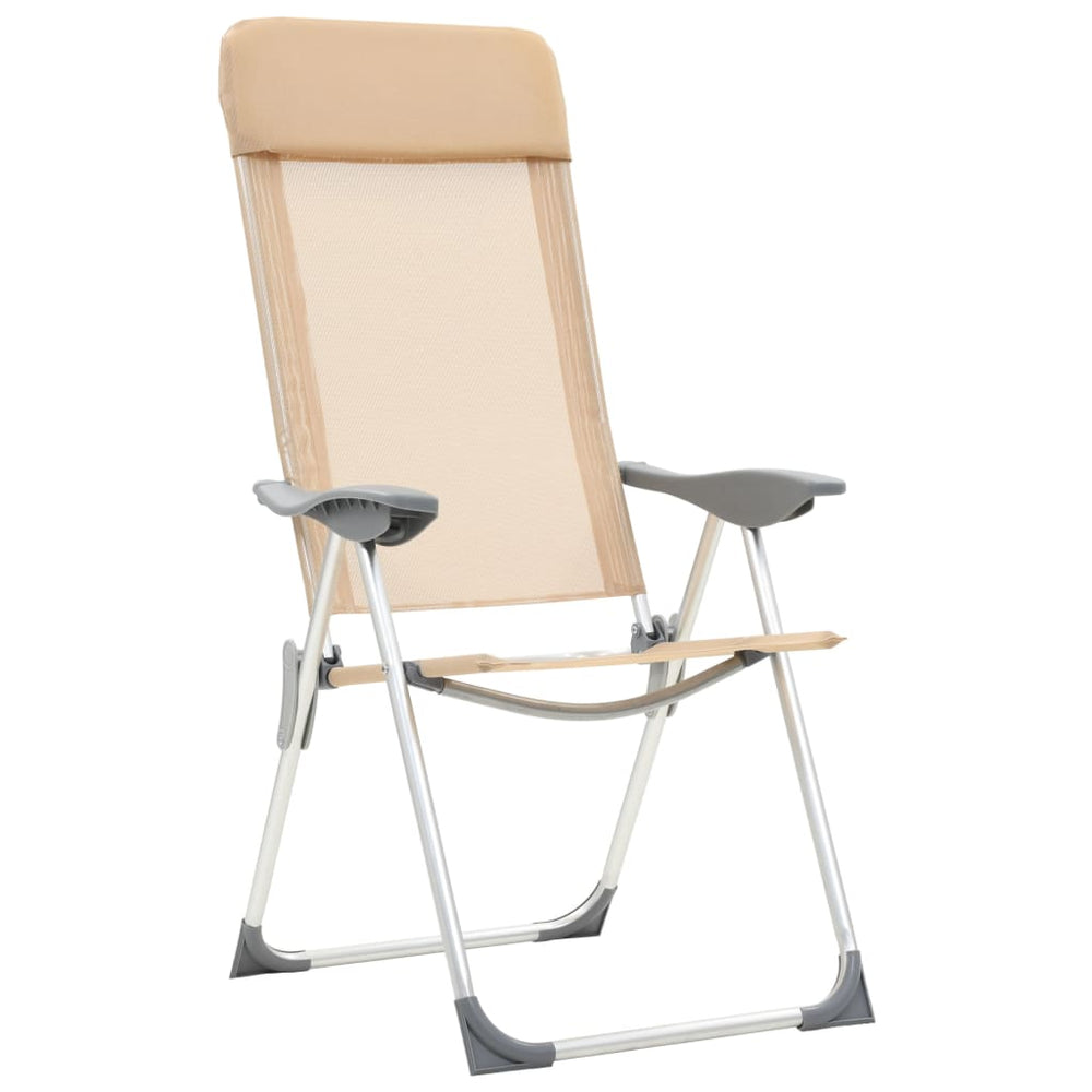 Vidaxl Campingstühle 2 PCs Klapper Aluminiumcreme Weiß