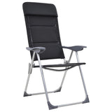 Vidaxl Campingstühle 58x69x111 cm Aluminium Black 2 PCs