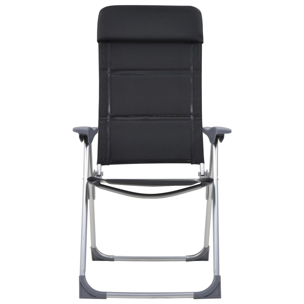 Vidaxl Campingstühle 58x69x111 cm Aluminium Black 2 PCs
