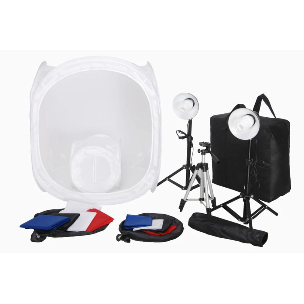 Vidaxl Minifotostudio mit 8 Hintergründen, 3 Ständern und 2 Lampen