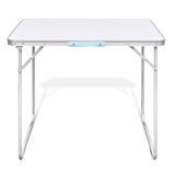 Vidaxl Camping -Tabelle zusammenklappbar mit Metallrahmen 80 x 60 cm