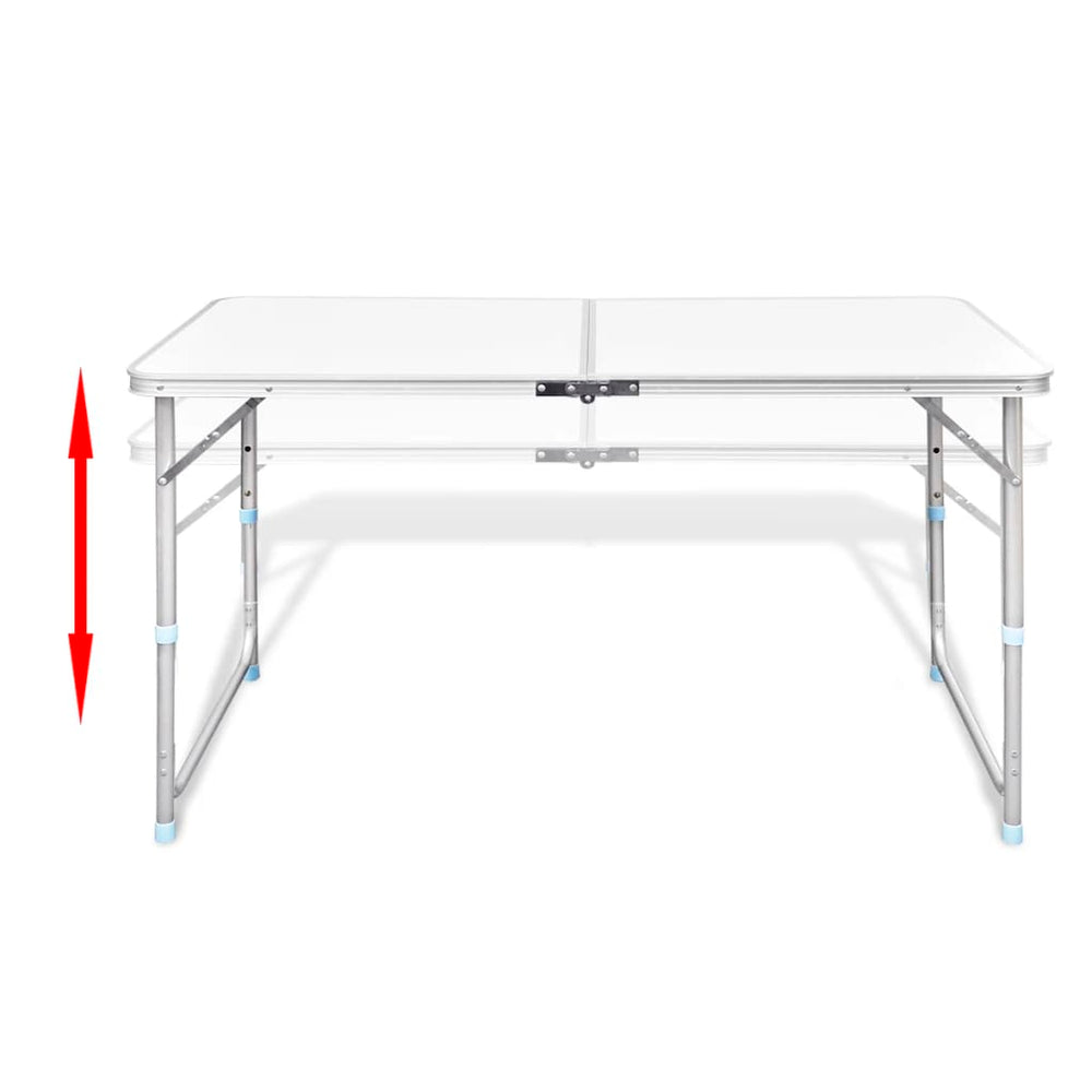 Vidaxl Camping Table zusammenklappbar und einstellbares Aluminium 120 x 60 cm 4 Stühle