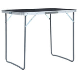 Vidaxl Camping Table zusammenklappbar mit Metallrahmen 80x60 cm Grau