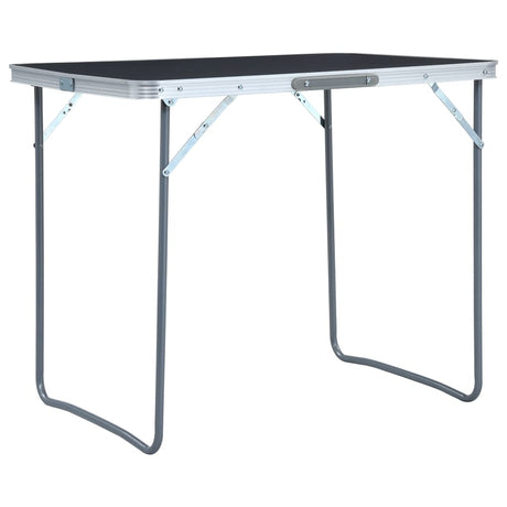 Vidaxl Camping Table zusammenklappbar mit Metallrahmen 80x60 cm Grau