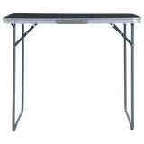 Vidaxl Camping Table zusammenklappbar mit Metallrahmen 80x60 cm Grau