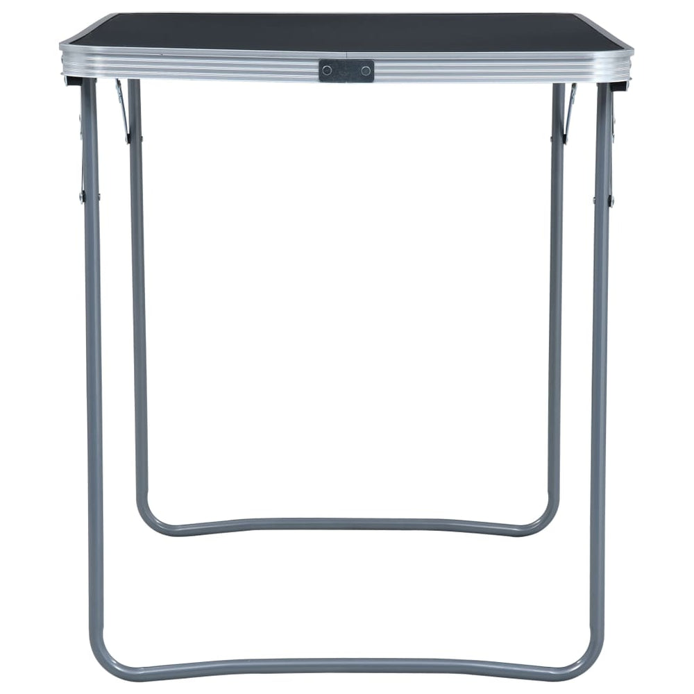Vidaxl Camping Table zusammenklappbar mit Metallrahmen 80x60 cm Grau