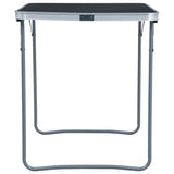 Vidaxl Camping Table zusammenklappbar mit Metallrahmen 80x60 cm Grau