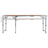 VIDAXL Camping Tabelle zusammenklappbar 180 x 60 cm Aluminium