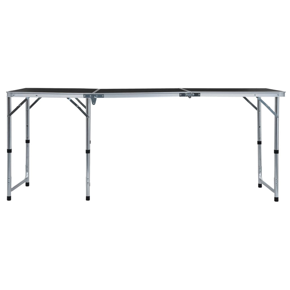 VIDAXL Camping Tabelle zusammenklappbar 180 x 60 cm Aluminiumgrau