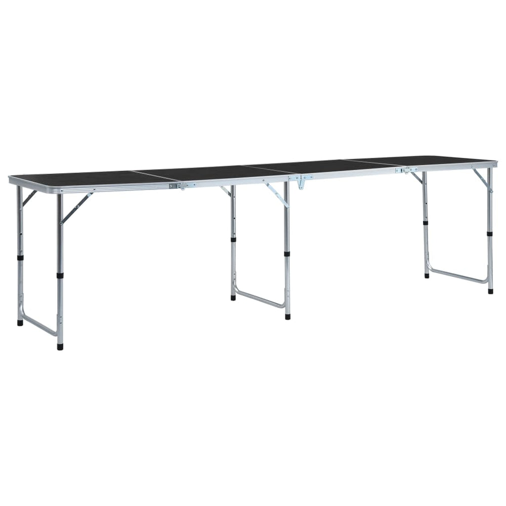 VIDAXL Camping Tabelle zusammenklappbar 240 x 60 cm Aluminiumgrau