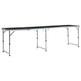 VIDAXL Camping Tabelle zusammenklappbar 240 x 60 cm Aluminiumgrau