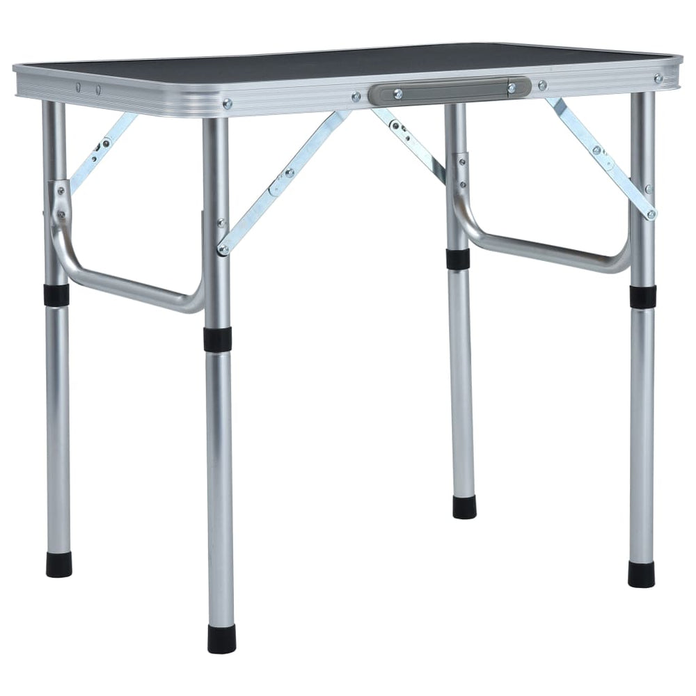 Vidaxl Camping -Tabelle zusammenklappbar 60 x 45 cm Aluminiumgrau