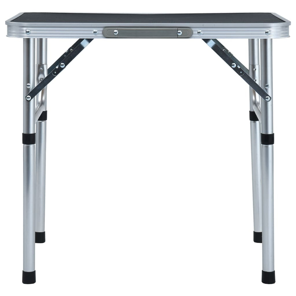 Vidaxl Camping -Tabelle zusammenklappbar 60 x 45 cm Aluminiumgrau