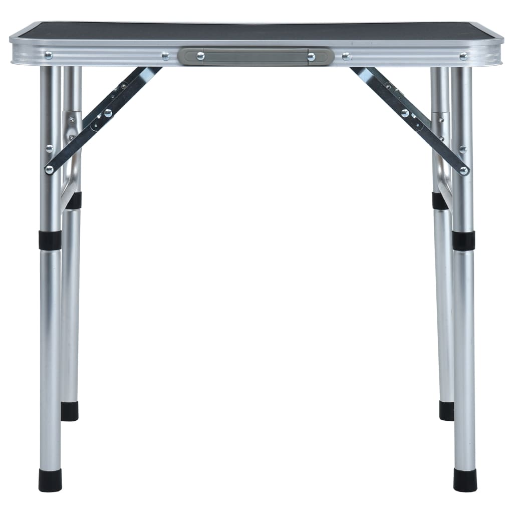 Vidaxl Camping -Tabelle zusammenklappbar 60 x 45 cm Aluminiumgrau