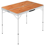 Vidaxl Camping -Tisch faltbar mit 2 Bänken Aluminiumbraun