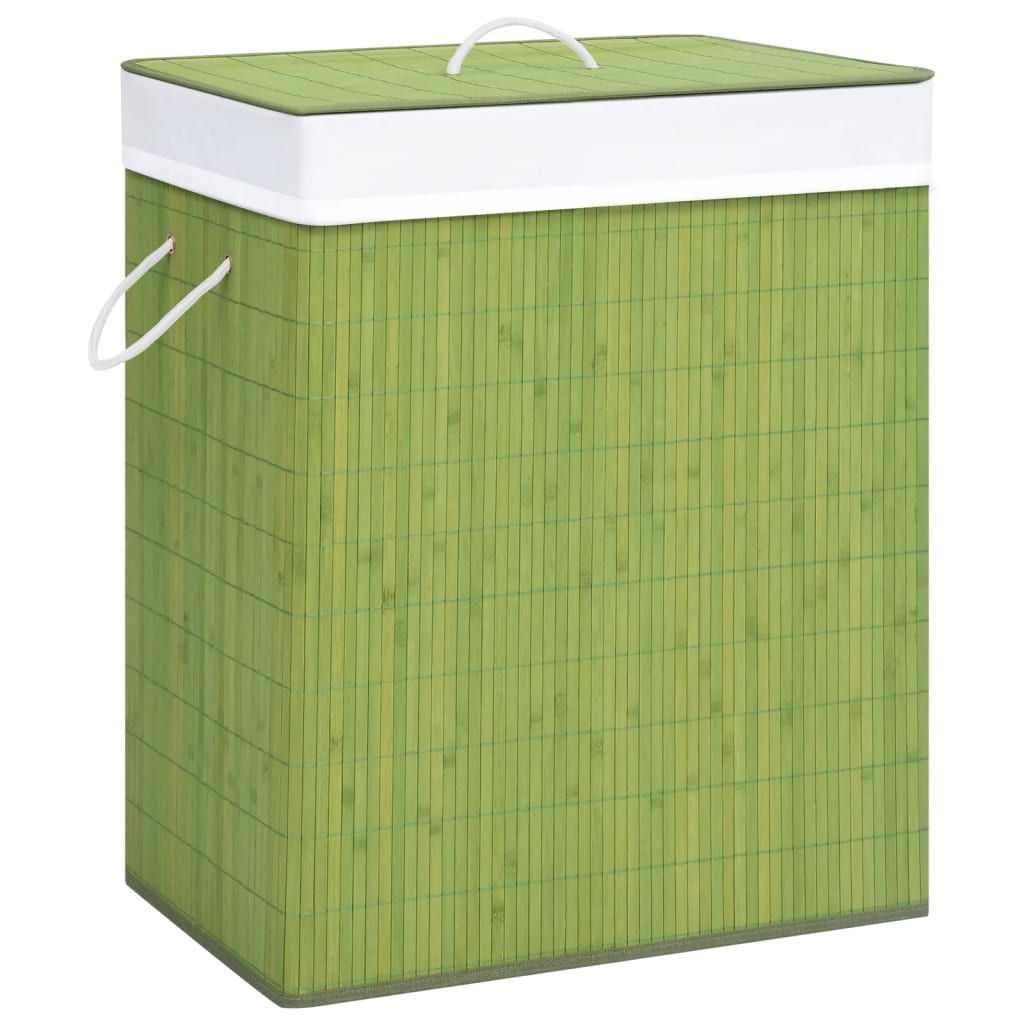 Vidaxl Waschkorb mit 1 Box 83 L Bambusgrün