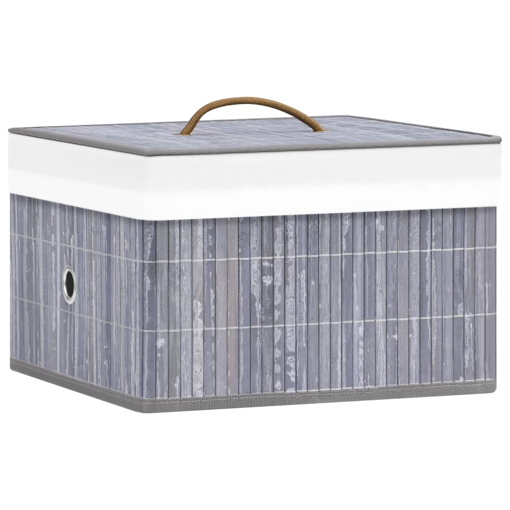 Vidaxl -Speicherboxen 4 PC Bambusgrau