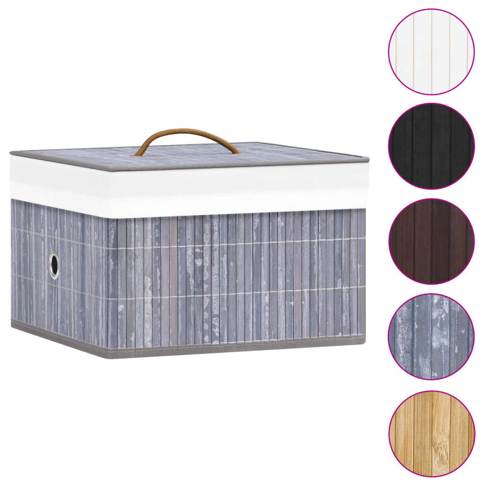Vidaxl -Speicherboxen 4 PC Bambusgrau