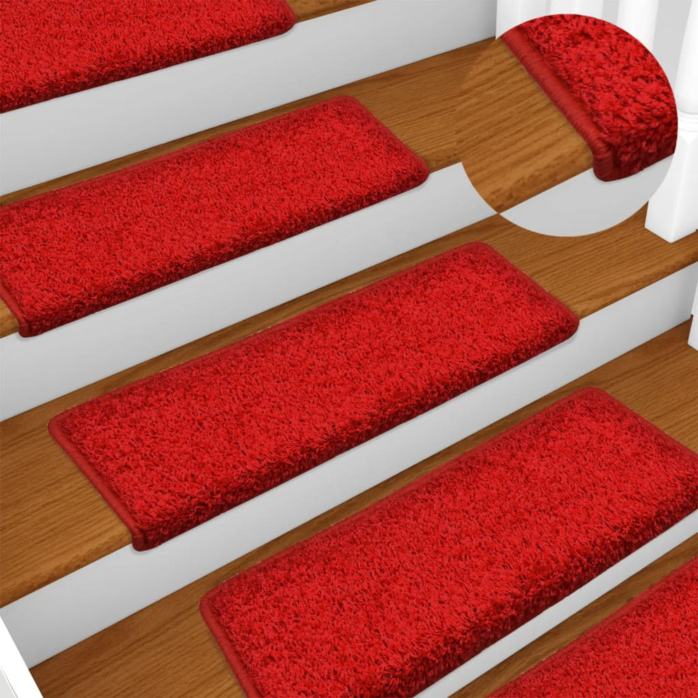 Vidaxl -Treppenmatten 5 ST 65x21x4 cm Rot
