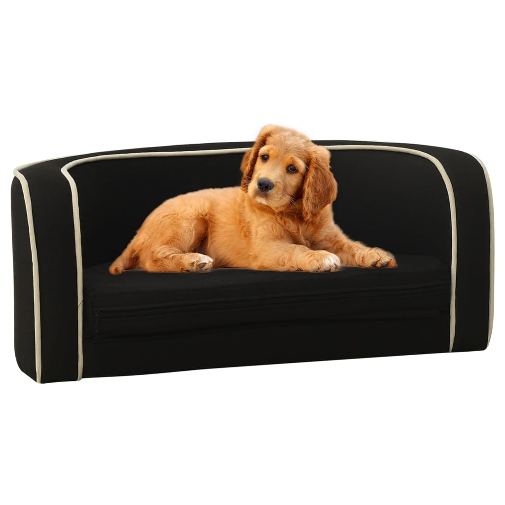Vidaxl Hundebank zusammenklappbar 76x71x30 cm Leinen schwarz