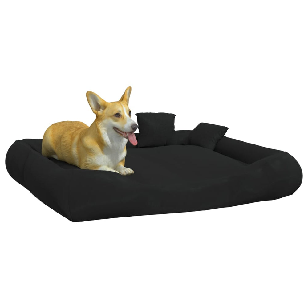 Vidaxl Hundebett mit Kissen 115x100x20 cm Oxford Stoff schwarz