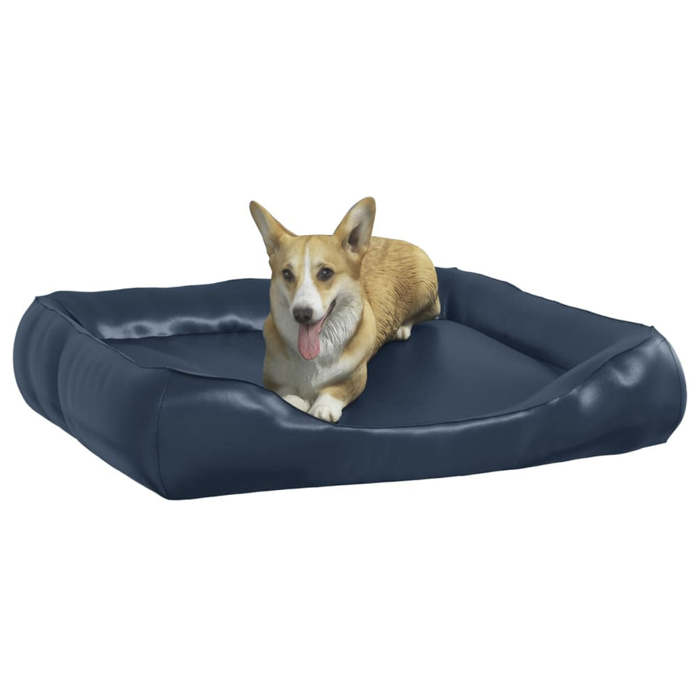 Vidaxl Hundekorb 80x68x23 cm künstliches Leder dunkelblau