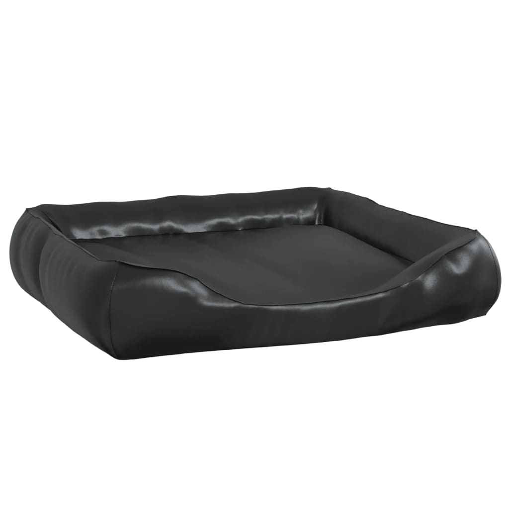 Vidaxl Hundekorb 80x68x23 cm künstliches Leder schwarz