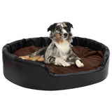 Vidaxl Hundekorb 99x89x21 cm Plüsch und künstliches Lederschwarz und Braun