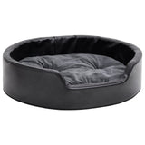 Vidaxl Hundekorb 69x59x19 cm Plüsch und künstliches Leder schwarz und dunkelgrau