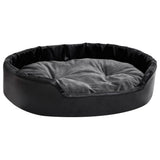 Vidaxl Hundekorb 90x79x20 cm Plüsch und künstliches Leder schwarz und dunkelgrau