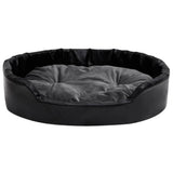 Vidaxl Hundekorb 90x79x20 cm Plüsch und künstliches Leder schwarz und dunkelgrau