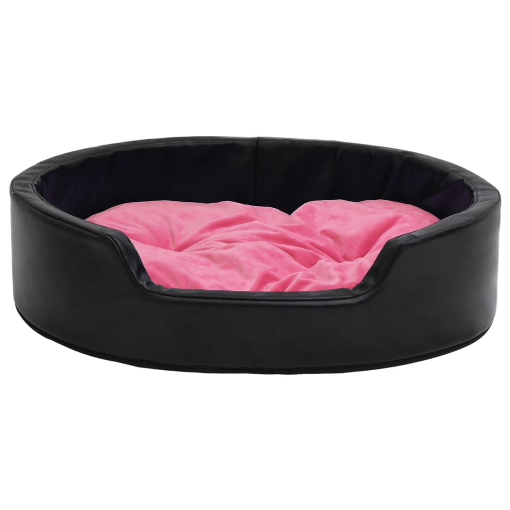Vidaxl Hundekorb 99x89x21 cm Plüsch und künstliches Lederschwarz und Rosa
